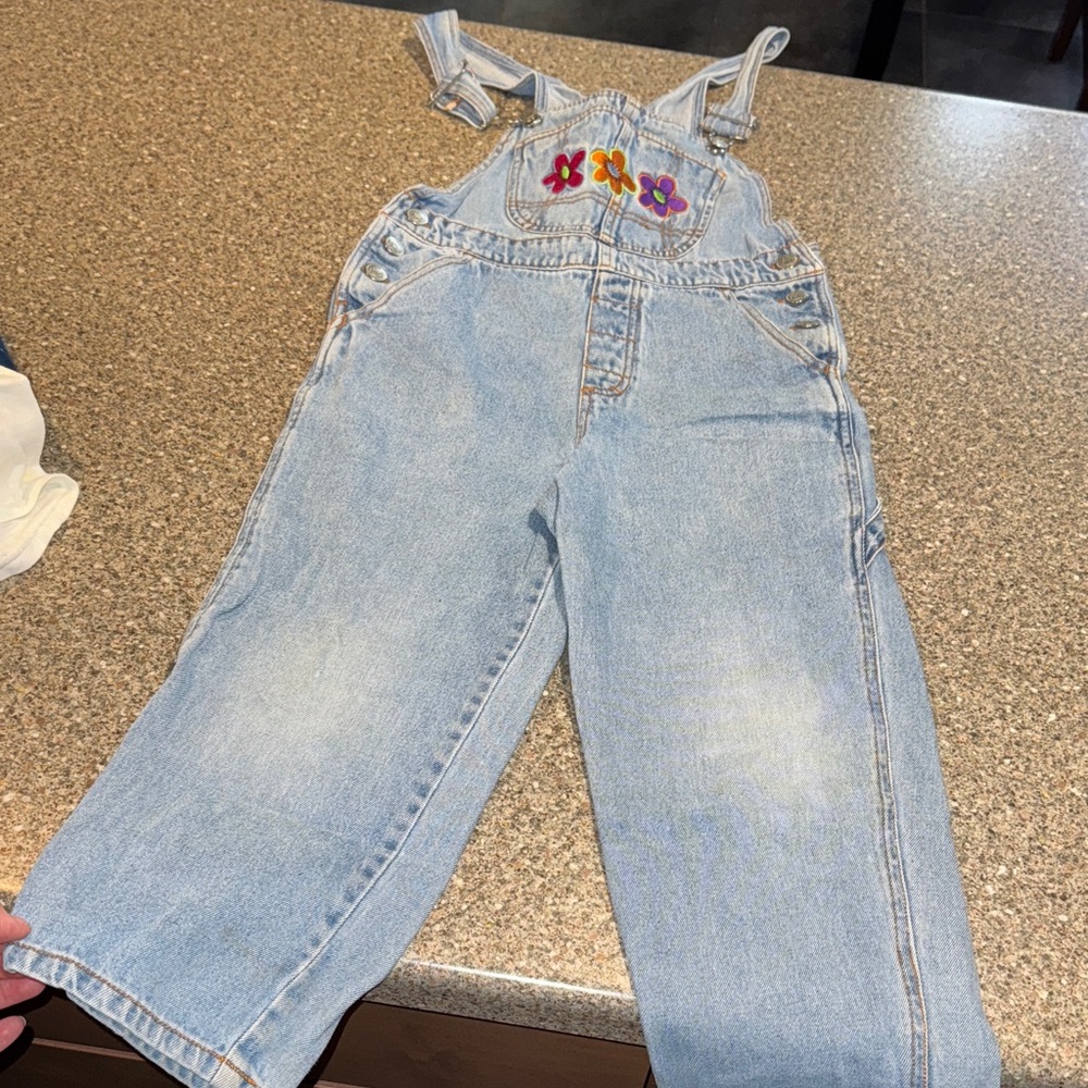 Vintage 90s Joujou floral embroidered overalls